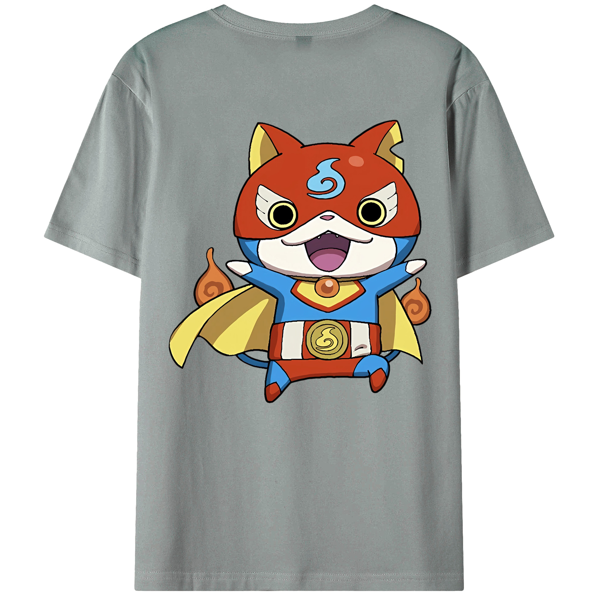 （画像用） 妖怪ウォッチ Yo-kai Watch 綿100％ メンズ半袖Tシャツ（バックプリント） 通気性